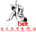 black belt academy logo on transparent canvas